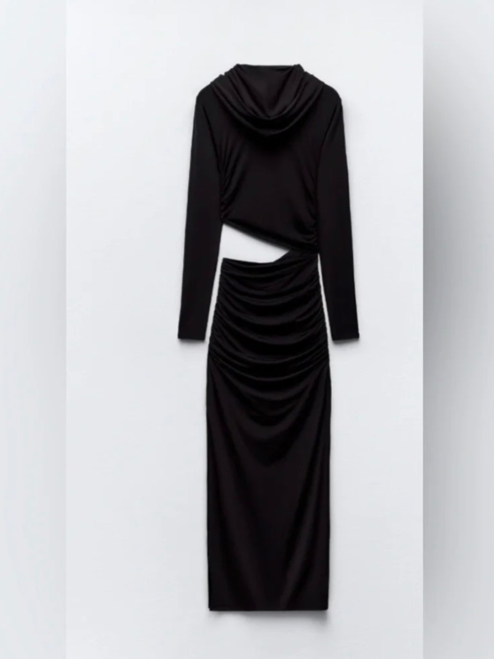 ZARA BLACK CUT OUT HOODIE DRESS